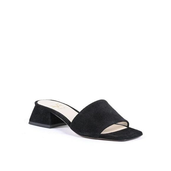 19V69 Italia Block Heel SlipOn Sandal Women Black Sandals - Picture 2 of 3